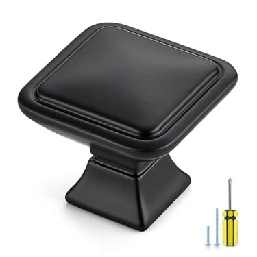 Imagem de Ravinte Decor Pacote com 10 puxadores pretos de armário – puxadores de gaveta de armário de cozinha para armários e gavetas puxadores quadrados de 3 cm para gavetas de cômoda maçanetas de hardware de
