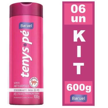 Imagem de Kit 6 Desodorante para os Pés Calçados Woman Tenys Pé 100g - Baruel
