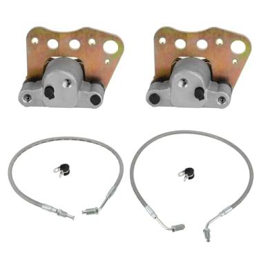 Imagem de M MATI Pinça de freio dianteiro e linhas de mangueira para Polaris Sportsman 400 500 600 700 Magnum 500 330 Xpedition 425 Xplorer 400 ATP 330 500 Diesel 455 Worker 500 2001-2004 1910549 1910549