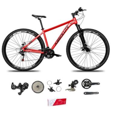 Imagem de Bicicleta Aro 29 Absolute Nero 5 Kit 2x9 Freio Hidráulico K7 11/40 Pedivela 24/38 Suspensão Trava (Vermelho, 17)