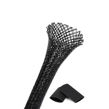 Imagem de Protetor de manga de gerenciamento de cabos de 7,6 m - 1/2 polegada, fio expansível PET para escritório, TV, computador, home theater, motor, organizador de cabos, protege os cabos de mastigar cães e