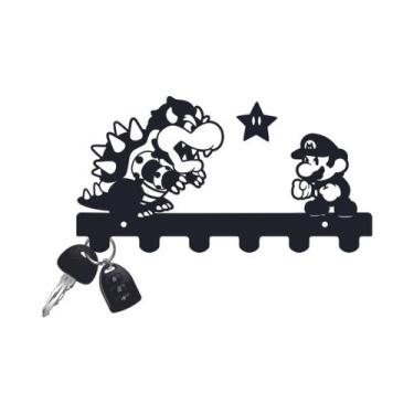 Imagem de Suporte para Chave em Acrílico Mario e Bowser - Império da Impressão