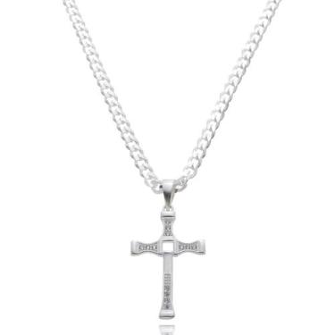 Imagem de Corrente Grumet 60 Pingente Crucifixo Cruz Toretto Prata 925 - Lojas L