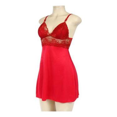 Imagem de Kit 5 Camisolas S/ Bojo Detalhes Renda Lingerie Sofisticada - Karinhos