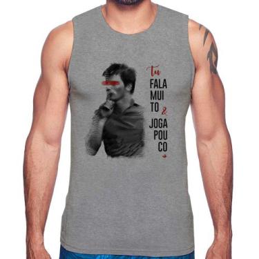 Imagem de Regata Fala muito & Joga pouco - Foca na Moda, Cinza, GGG