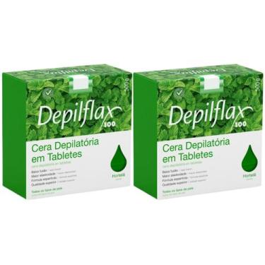 Imagem de Kit 2 Cera Quente Depilatória Depilação Profissional Hortelã Depilflax