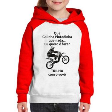 Imagem de Moletom Infantil Trilha com o vovô - Foca na Moda, Branco, Vermelho, 4