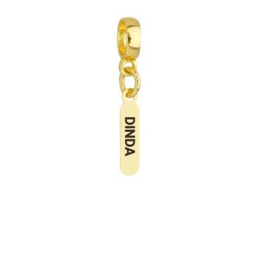 Imagem de Berloque Plaquinha Dinda Banhado a Ouro 18k - Work Semijoias