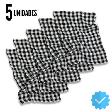 Imagem de 5 Panos De Chão XADREZ PRETO Premium Atacado Grande  - Saco Qualidade 