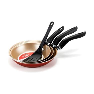 Imagem de Conjunto Frigideira Francesa Cereja c/ Espátula 18-22 - Marcolar