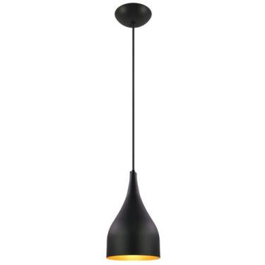Imagem de Pendente Decor Luminária Gota Alumínio Preto/Cobre G - CM GLASS - CLEI