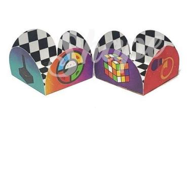 Imagem de 40 Forminhas Doces Anos 80 Caixeta Decoração Festa Junco