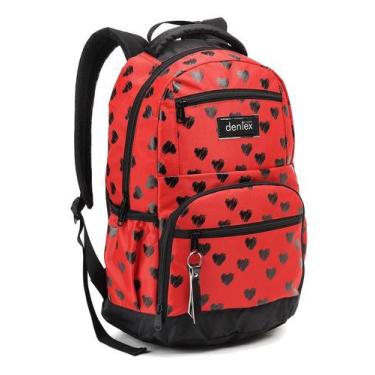 Imagem de Mochila Costas Escolar Feminina Coração Faculdade Chaveiro - Denlex, V