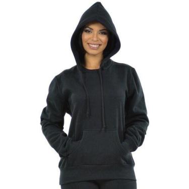 Imagem de Moletom Bolso E Capuz Agasalho Feminino Blusão Roupa De Frio - Vesttua