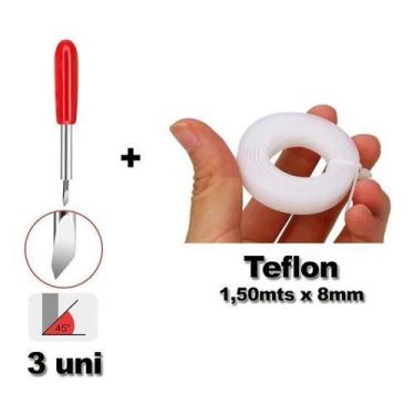 Imagem de 3 Pçs Lâmina Faca 45 - Vários Modelos para Plotter de Recorte + Teflon