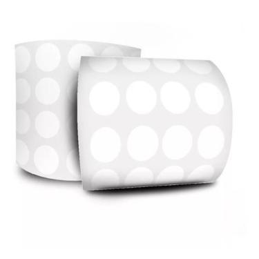 Imagem de Etiqueta Bolinha Controle Branco 6mm Rolo C/1000 Etiquetas - DC Automa