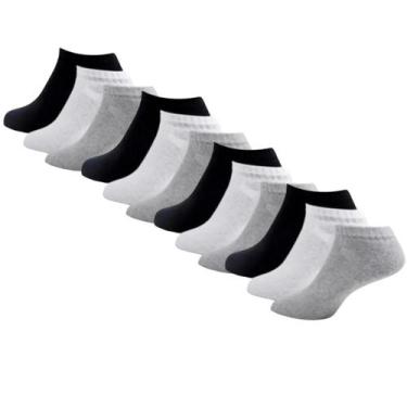 Imagem de Kit 12 Pares Meia Masculina Cano Curto Soquete Varias Cores - WM
