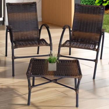 Imagem de Conjunto de Mesa de Centro e 2 Cadeiras Ônix para Área Externa - Acess