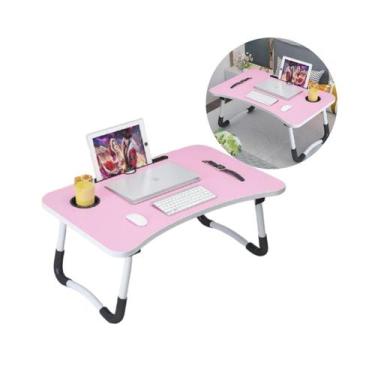 Imagem de Mesa portátil notebook mesinha dobrável porta copo apoio cama sofá mul