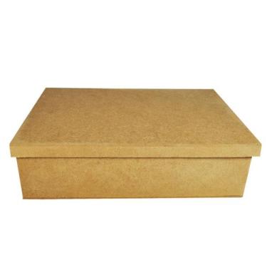 Imagem de Kit 5 Caixa Retangular Tampa Sapato 25x20x8 Mdf Madeira - ATACADÃO DO 