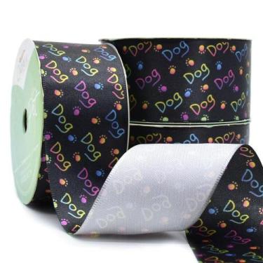 Imagem de Fita de Cetim Coleção Pets Dia de Festa 38mm com 10 Metros - 687 Dog -