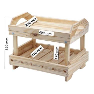 Imagem de Fruteira 2 Andares Rustica de Mesa 2 em 1 em Madeira Mdf - LIZ BABY TO