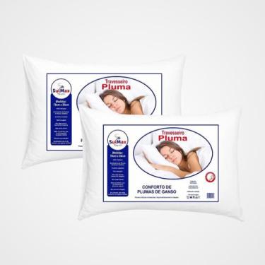 Imagem de Kit 2 Travesseiro Pluma de Ganso Ultra Macio Confortavel Descanso Anti