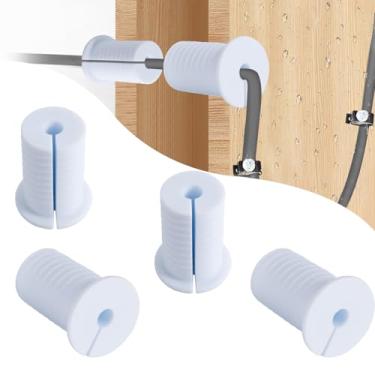 Imagem de Kit de roteamento de cabos Starlink de 4 peças para orifício de parede de 2,5 cm, ilhós de parede Starlink, ilhós de silicone perfurado, ilhós de perfuração de cabo (branco))