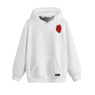 Imagem de Blusão Moletom Canguru Coração Infantil Personalizado com Capuz e Bols