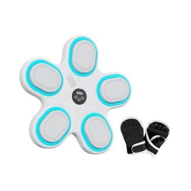 Imagem de kowaku Máquina de boxe musical, treinador de socos interativo, alvo de reação, alvo de boxe eletrônico montado na parede para kickboxing interno, Branco