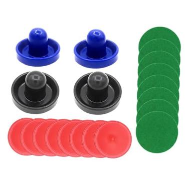 Imagem de oshhni Empurradores de air hockey e discos de air hockey, acessórios de substituição, alças de feltro verde para jogo de mesa de air hockey, estilo B