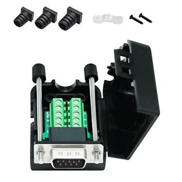 Imagem de DTech Conector DB9 Breakout DB-9 macho RS232 adaptador serial placa de módulo sem solda com bloco de terminais de parafuso, estojo, parafusos longos e tubos traseiros (DB9 macho + parafusos longos)