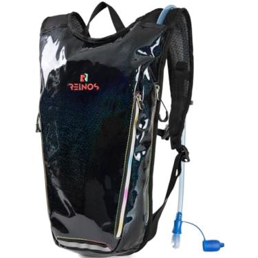 Imagem de Mochila de hidratação com bolsa de água de 2L Rave Essentials Bolsa leve para caminhadas, colete de corrida, festival de música para homens e mulheres (preto)