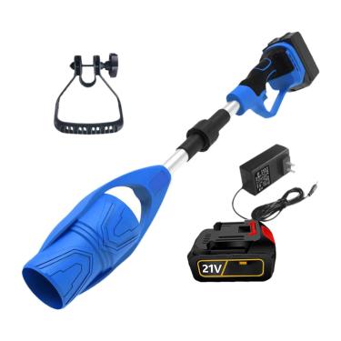 Imagem de Ioensy Soprador de folhas elétrico sem fio, soprador portátil ergonômico de nylon resistente, soprador de neve para depósito, cuidados com o gramado ao ar, Azul