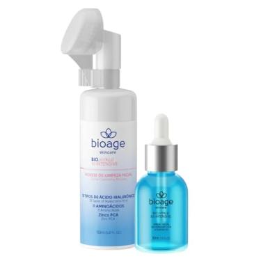 Imagem de Mousse De Limpeza Facial + Serum Reparador de Ácido Hialurônico - BIOAGE