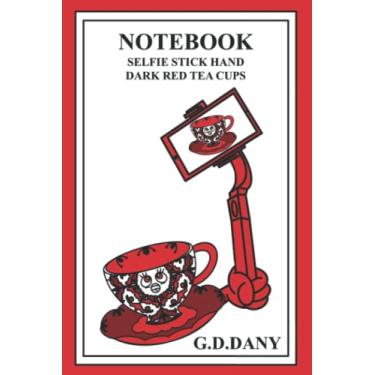 Imagem de NOTEBOOK SELFIE STICK HAND DARK RED TEA CUPS