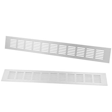 Imagem de 2 peças Capa de ventilação de ar, TTZEZE liga de alumínio retangular tampas de ventilação para casa parede teto registro grade de registro de ventilação para armário armário banheiro cozinha prata 60 * 350 mm