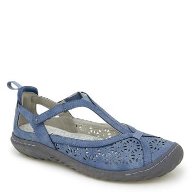 Imagem de Jambu Sapatilhas femininas confortáveis casuais clássicas Mary Jane com tira em T, Jeans, 7.5 Wide