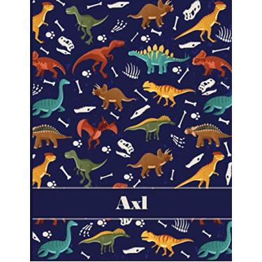 Imagem de Axl: Personalized Composition Notebook For Boys, Dinosaur Journal Lined , Wide Ruled Comp Book Kids Grades K-2,Preschool, Kindergarten (8.5'' x 11'') 110 Pages