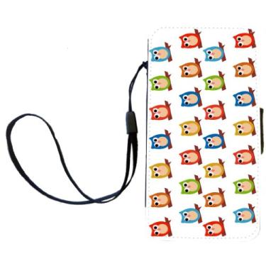 Imagem de Rikki Knight Capa carteira multicolorida corujas em branco com aba magnética para Apple iPhone 4 e 4s