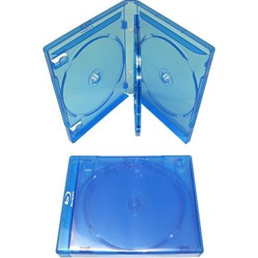 Imagem de BR4R21BL – Capa de substituição Quad Blu-ray – 21 mm – Comporta 4 discos – Azul (pacote com 1)