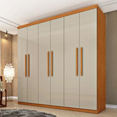Imagem de Guarda-Roupa Casal Lagos 6 Portas 4 Gavetas Cinamomo/Off White - Tcil Móveis