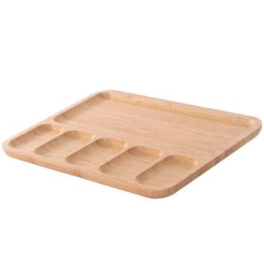 Imagem de Petisqueira Decorativa Bambu Resistente Com Divisoria 1 Peça - CASAVIT