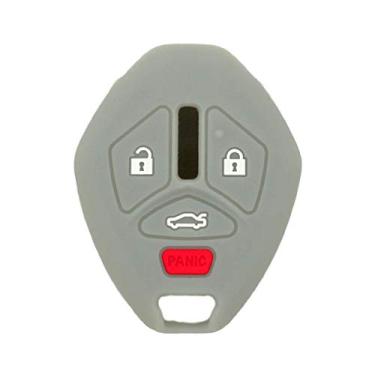 Imagem de SEGADEN Capa Protetora de Silicone Capa Suporte de Pele Jaqueta Compatível com MITSUBISHI 4 Botões Controle Remoto Chave Fob CV4522 Cinza
