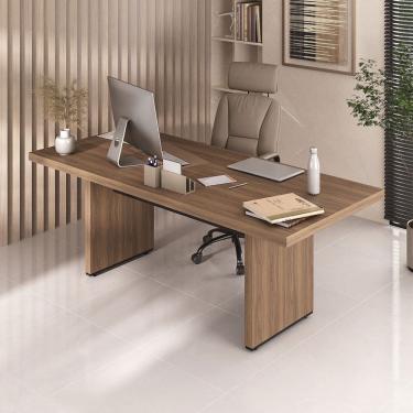 Imagem de Mesa para Escritório Tamburato Nogal/Preto 6366 - Artany Móveis