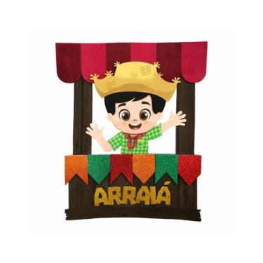 Imagem de  Painel junino menino na barraca decoração festa junina  - Piffer