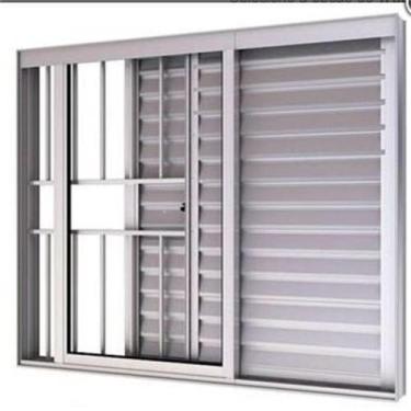 Imagem de Veneziana 3 folhas 1,20 x 1,20 c/grade alumínio brilhante - Alfa Esqua