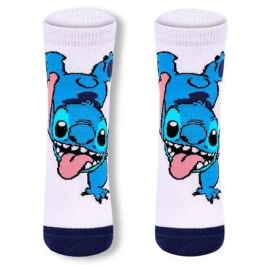 Imagem de Kit com 2 Meias Infantil Disney Stitch e Angel Lupo Cano Médio, 24-29,