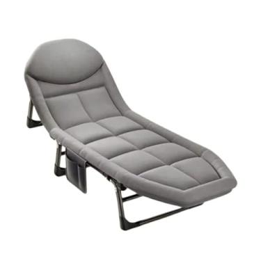 Imagem de Cama Cadeira Espreguiçadeira piscina Jardim Camping Acampamento Dobràvel portàtil Em Aço Com Encosto De Cabeça Porta Objetos Laterais Dimensões 200X66X30.
