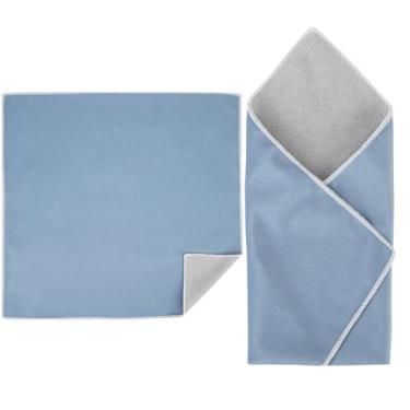 Imagem de Walking Way Bolsa de maquiagem autoadesiva de tecido mágico, Azul névoa, 9.84 inch, Vários padrões